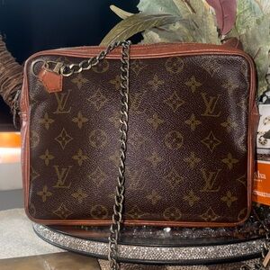 Louis Vuitton Monogram Canvas Chain Shoulder Bag - Brown/Gold Trim